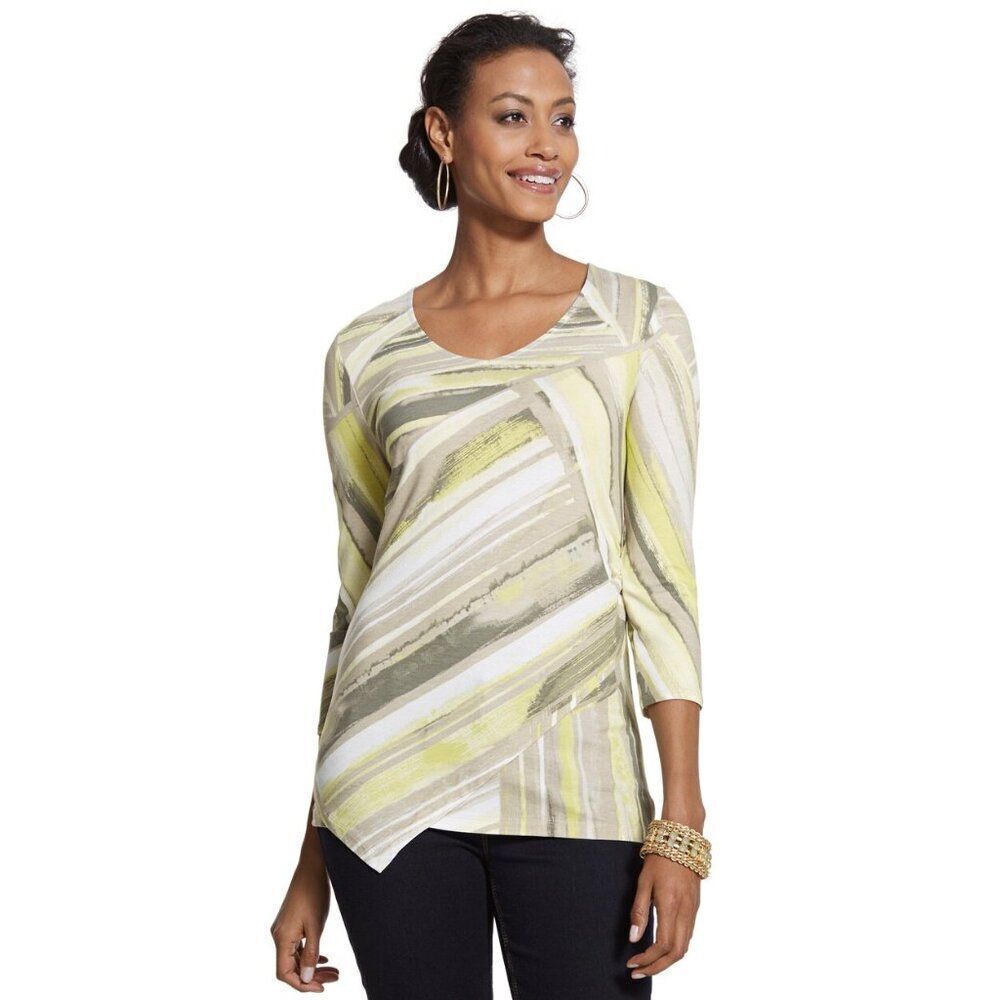 Chico's Stretch Angled Hemline Tunic Size 2 (US 12) EUC